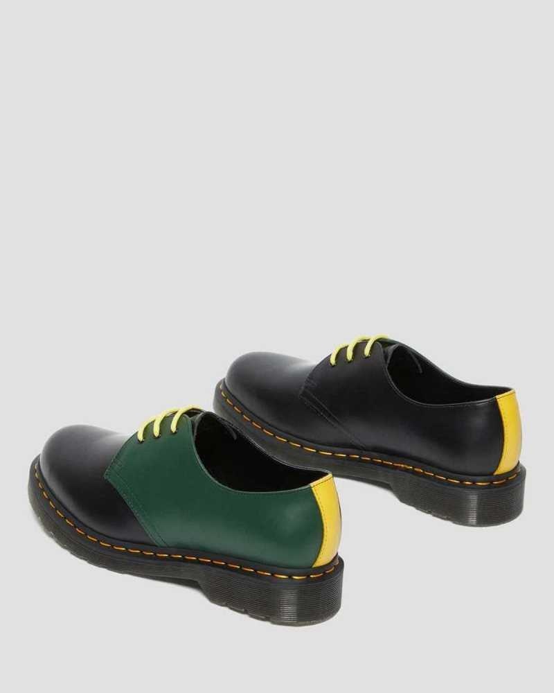 Black Dr. Martens 1461 Contrast Smooth Leather Oxford Shoes | GBASL1473