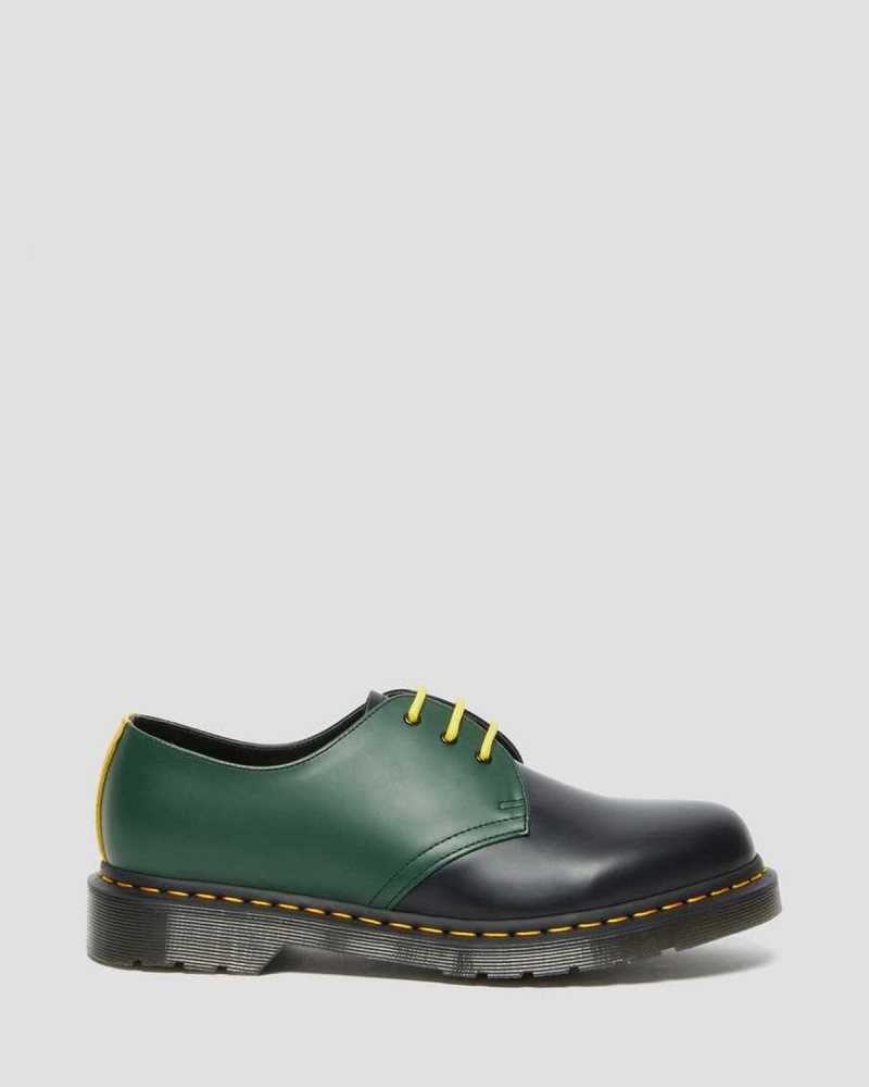 Black Dr. Martens 1461 Contrast Smooth Leather Oxford Shoes | GBASL1473