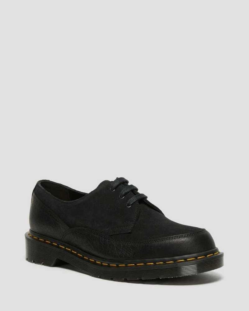 Black Dr. Martens 1461 Guard Leather Lace Up Boots | VUKQL8372