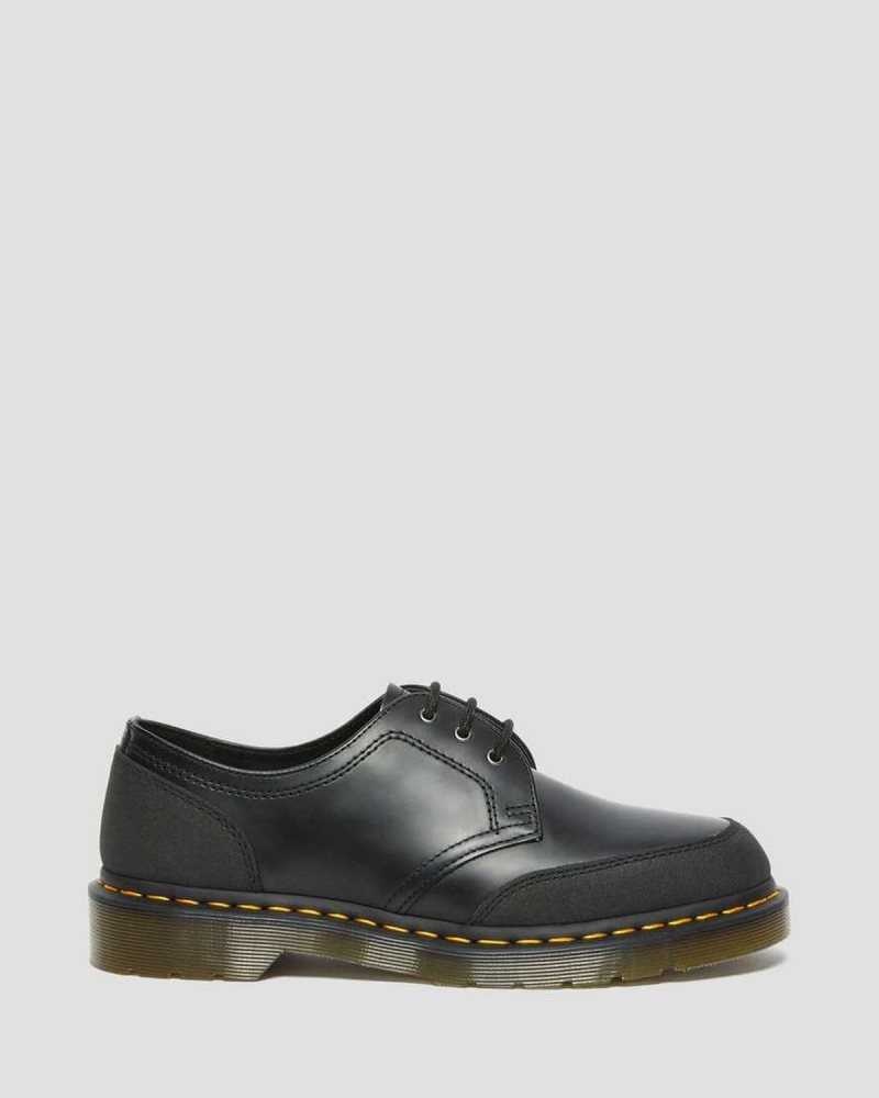 Black Dr. Martens 1461 Guard Panel Leather Oxford Shoes | TVGOM7204