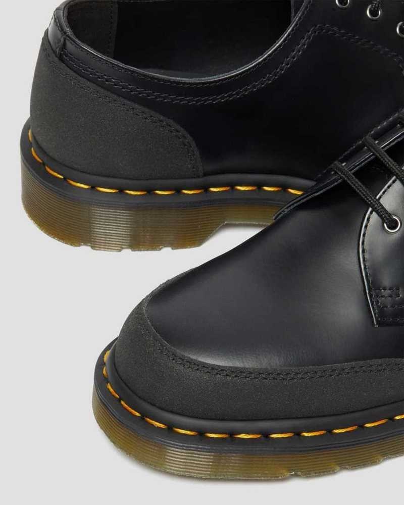 Black Dr. Martens 1461 Guard Panel Leather Oxford Shoes | TVGOM7204