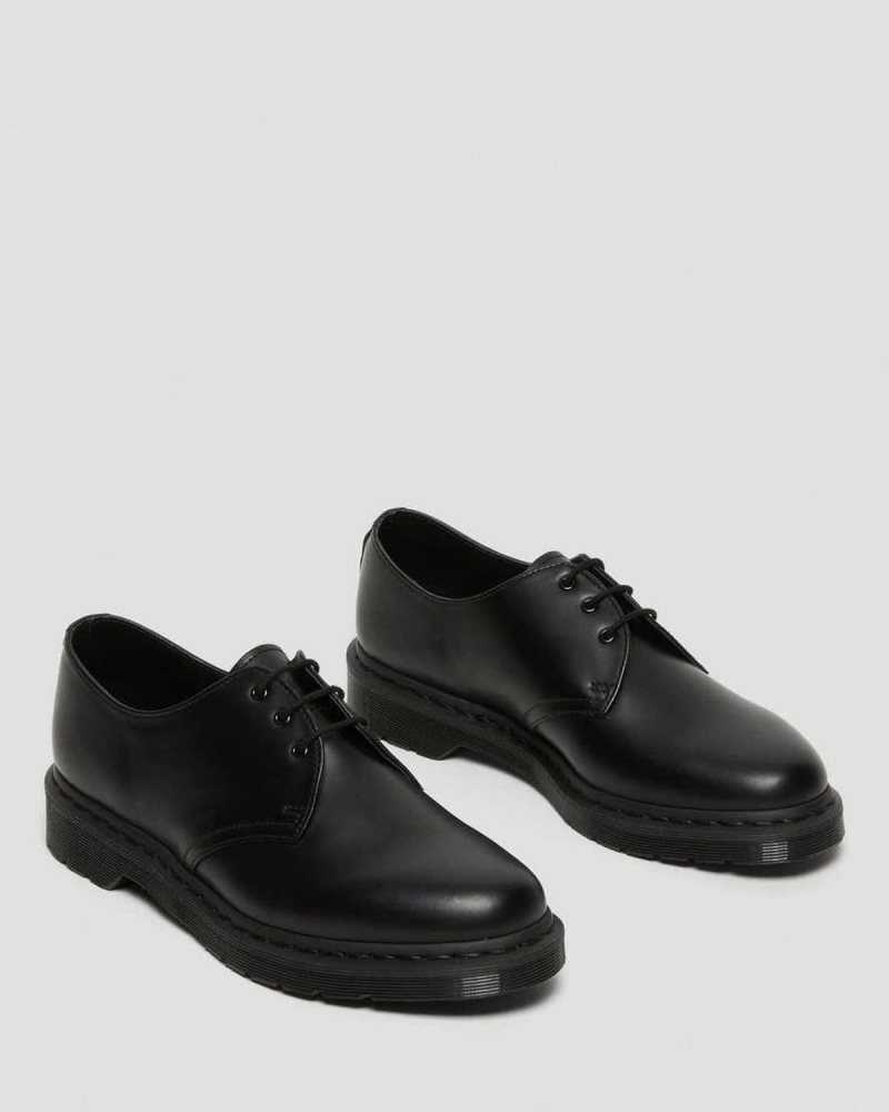 Black Dr. Martens 1461 Mono Smooth Leather Oxford Shoes | WLVTS4360