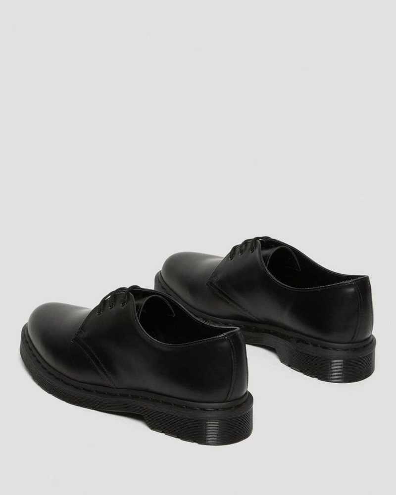 Black Dr. Martens 1461 Mono Smooth Leather Oxford Shoes | WLVTS4360