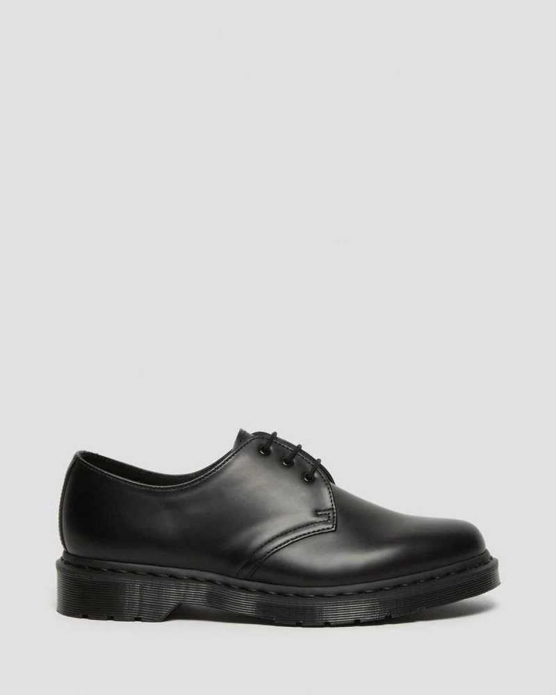 Black Dr. Martens 1461 Mono Smooth Leather Oxford Shoes | WLVTS4360