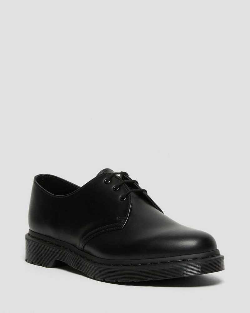 Black Dr. Martens 1461 Mono Smooth Leather Oxford Shoes | WLVTS4360