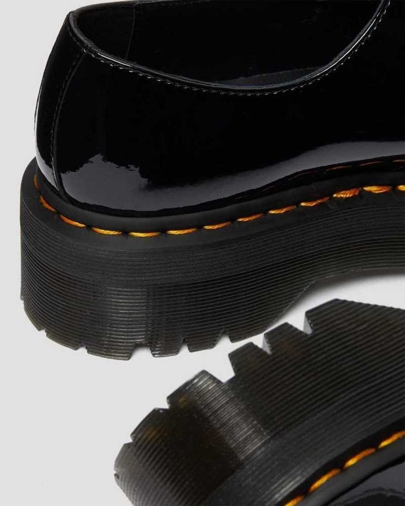 Black Dr. Martens 1461 Patent Leather Platform Oxford Shoes | VWDSY7986