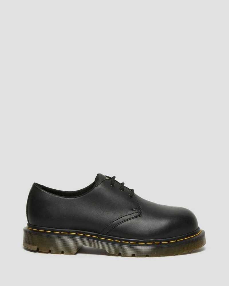 Black Dr. Martens 1461 Slip Resistant Steel Toe Shoes | BYTMG4067