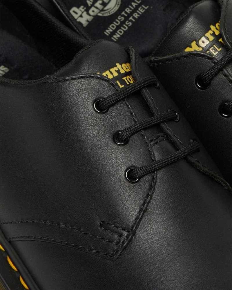 Black Dr. Martens 1461 Slip Resistant Steel Toe Shoes | BYTMG4067