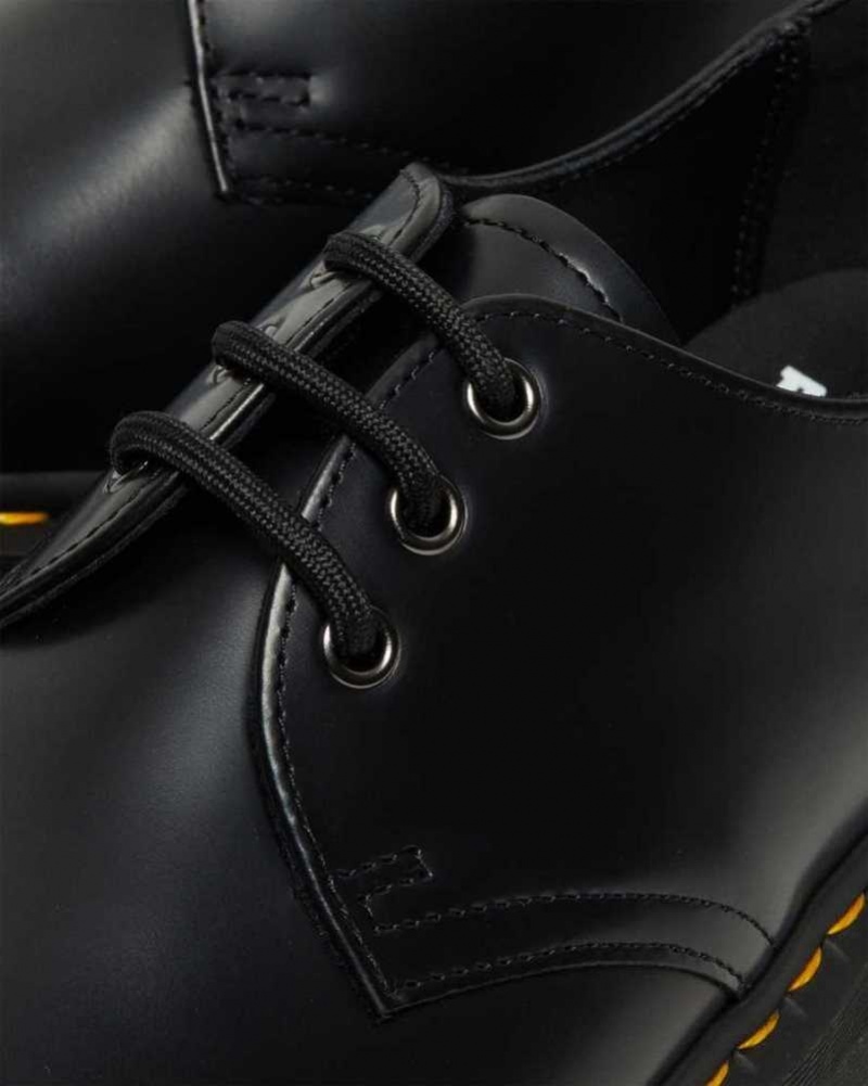 Black Dr. Martens 1461 Smooth Leather Platform Shoes | DTXRY0897