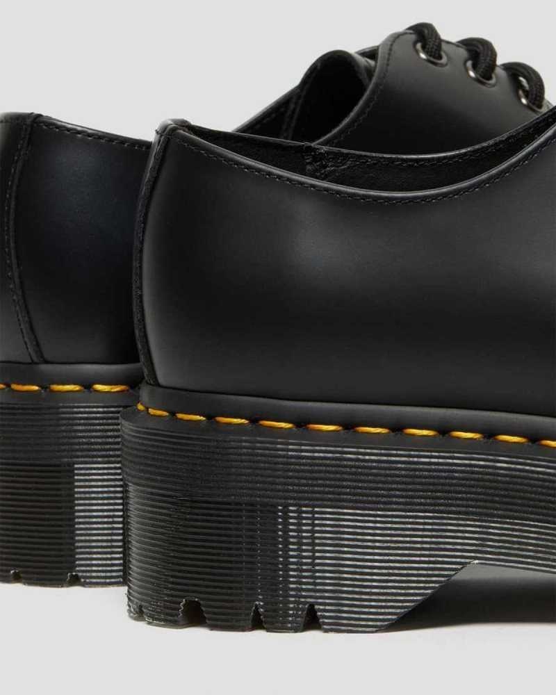 Black Dr. Martens 1461 Smooth Leather Platform Shoes | DTXRY0897