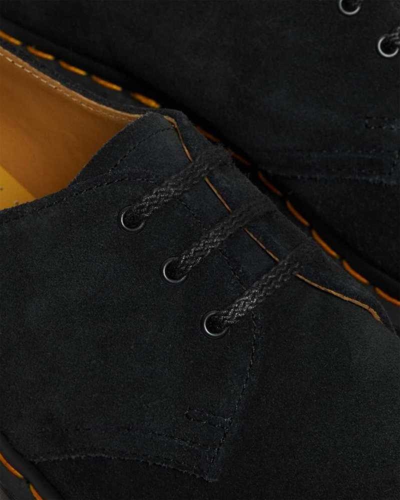 Black Dr. Martens 1461 Suede Oxford Shoes | GRNEM4150