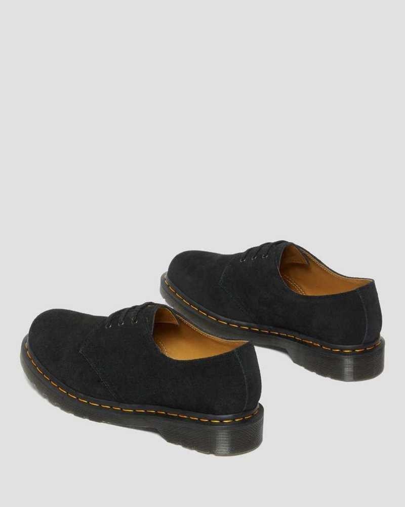 Black Dr. Martens 1461 Suede Oxford Shoes | GRNEM4150