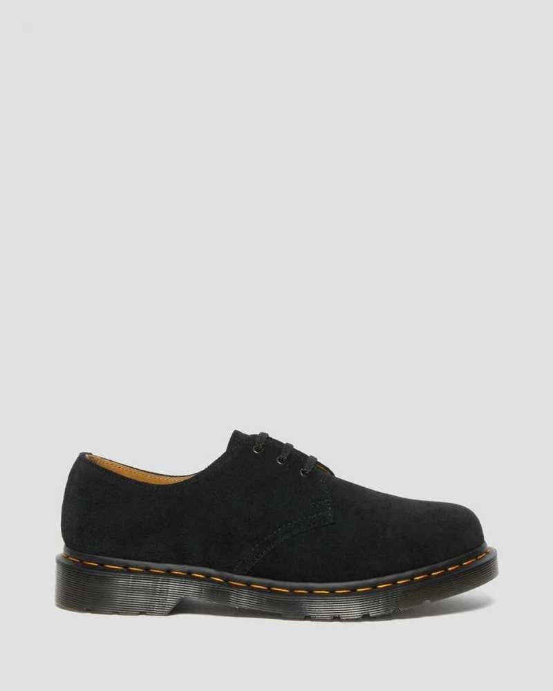 Black Dr. Martens 1461 Suede Oxford Shoes | GRNEM4150