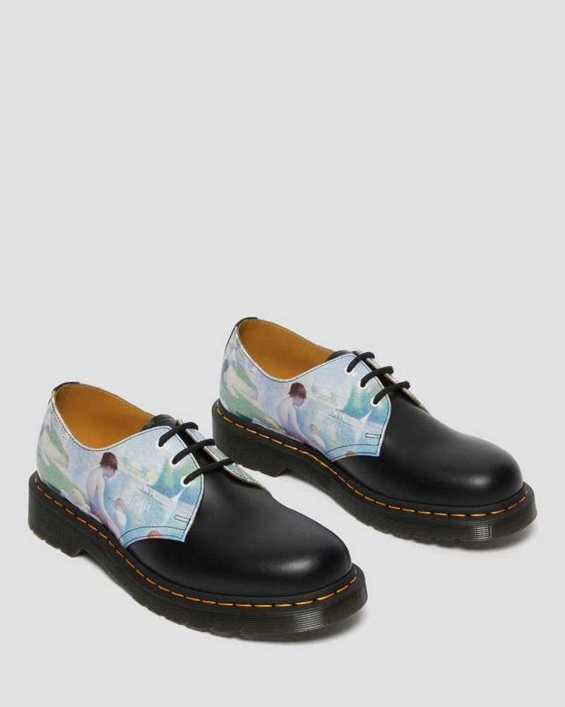 Black Dr. Martens 1461 The National Gallery Seurat Oxford Shoes | UFBKD3172