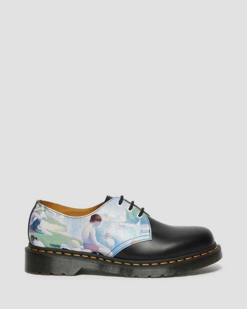 Black Dr. Martens 1461 The National Gallery Seurat Oxford Shoes | UFBKD3172