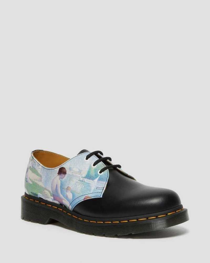 Black Dr. Martens 1461 The National Gallery Seurat Oxford Shoes | NTBHC0473