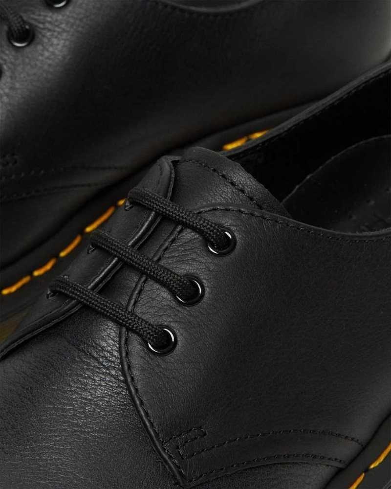 Black Dr. Martens 1461 Virginia Leather Oxford Shoes | THDOF8276