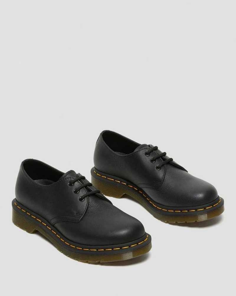 Black Dr. Martens 1461 Virginia Leather Oxford Shoes | THDOF8276