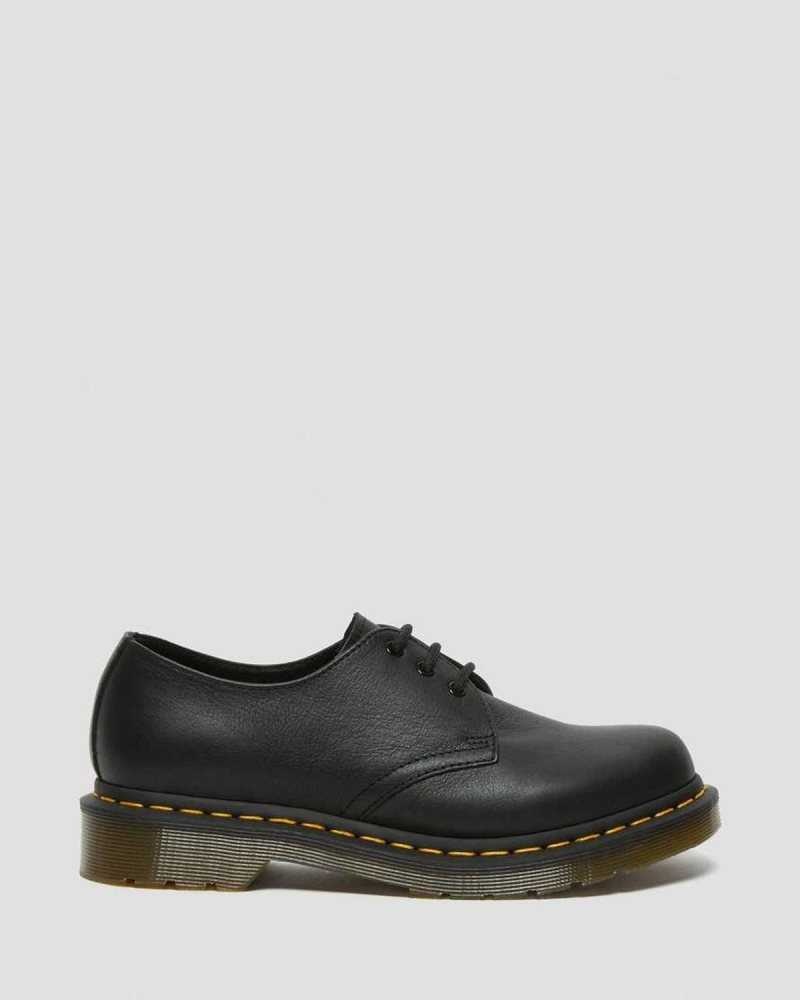 Black Dr. Martens 1461 Virginia Leather Oxford Shoes | THDOF8276