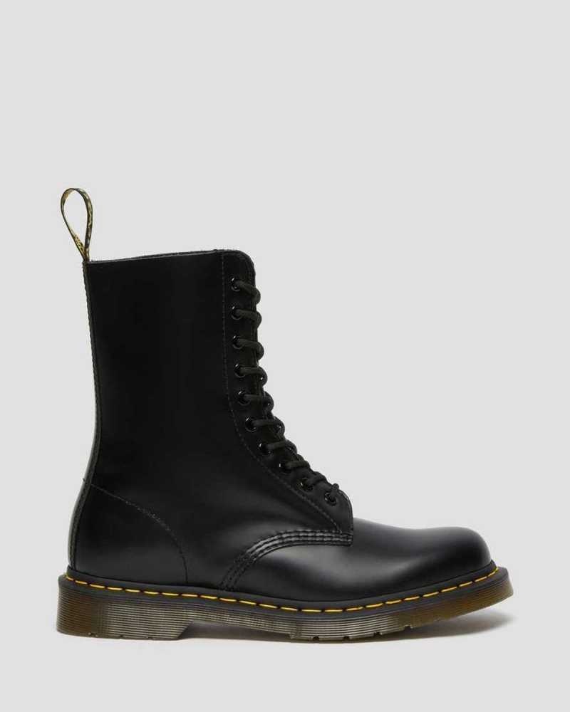 Black Dr. Martens 1490 Smooth Leather Mid Calf Boots | OZETY2504