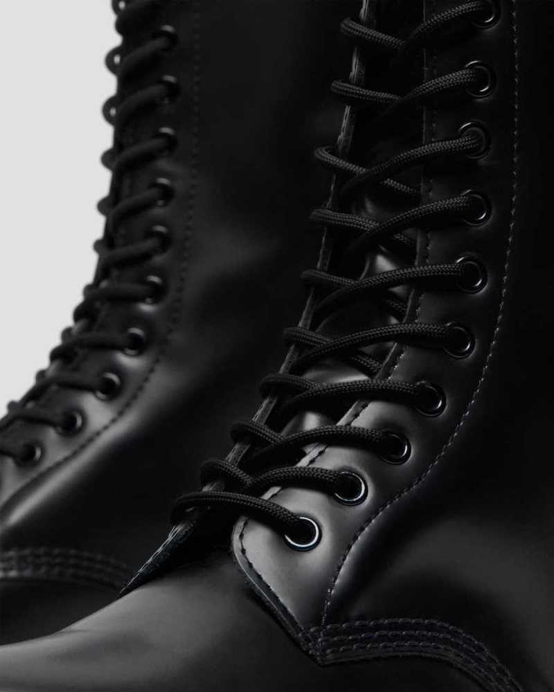 Black Dr. Martens 1914 Smooth Leather Tall Boots | ALVNJ8695