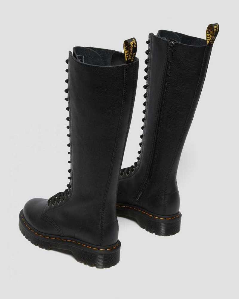 Black Dr. Martens 1B60 Bex Pisa Leather Knee High Boots | UEZKB4658