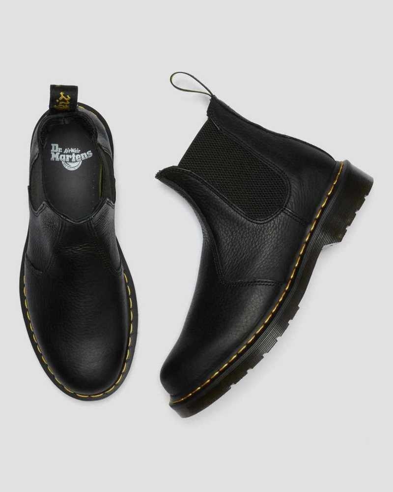 Black Dr. Martens 2976 Ambassador Leather Chelsea Boots | EZROV3965