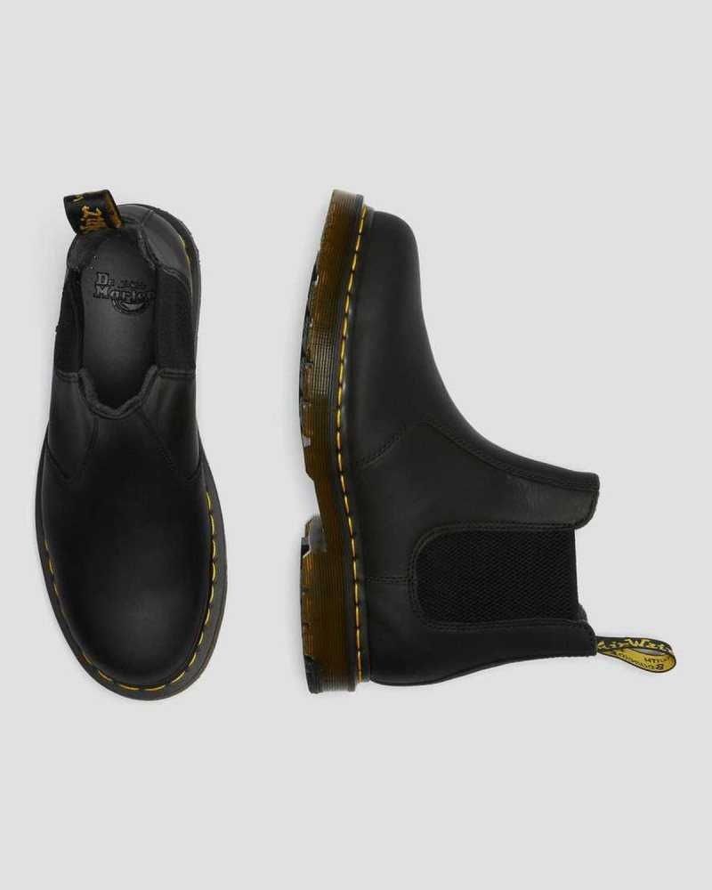 Black Dr. Martens 2976 DM's Wintergrip Chelsea Boots | TVBCU1034