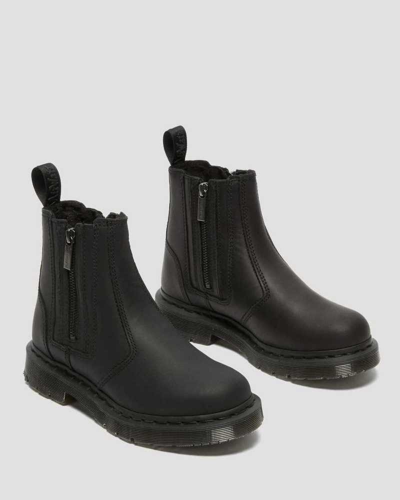 Black Dr. Martens 2976 DM's Wintergrip Zip Chelsea Boots | DMOVY9521