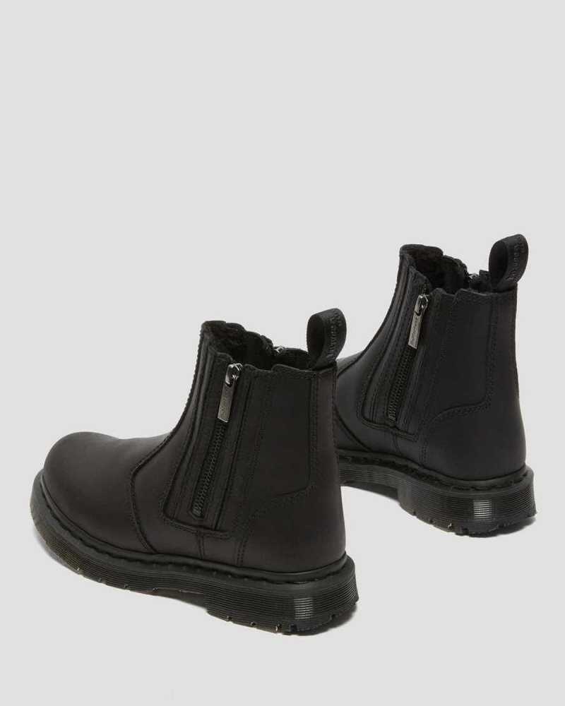 Black Dr. Martens 2976 DM's Wintergrip Zip Chelsea Boots | DMOVY9521