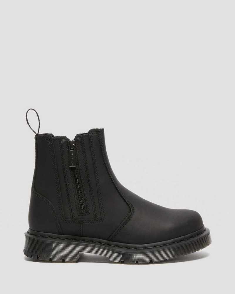 Black Dr. Martens 2976 DM's Wintergrip Zip Chelsea Boots | DMOVY9521