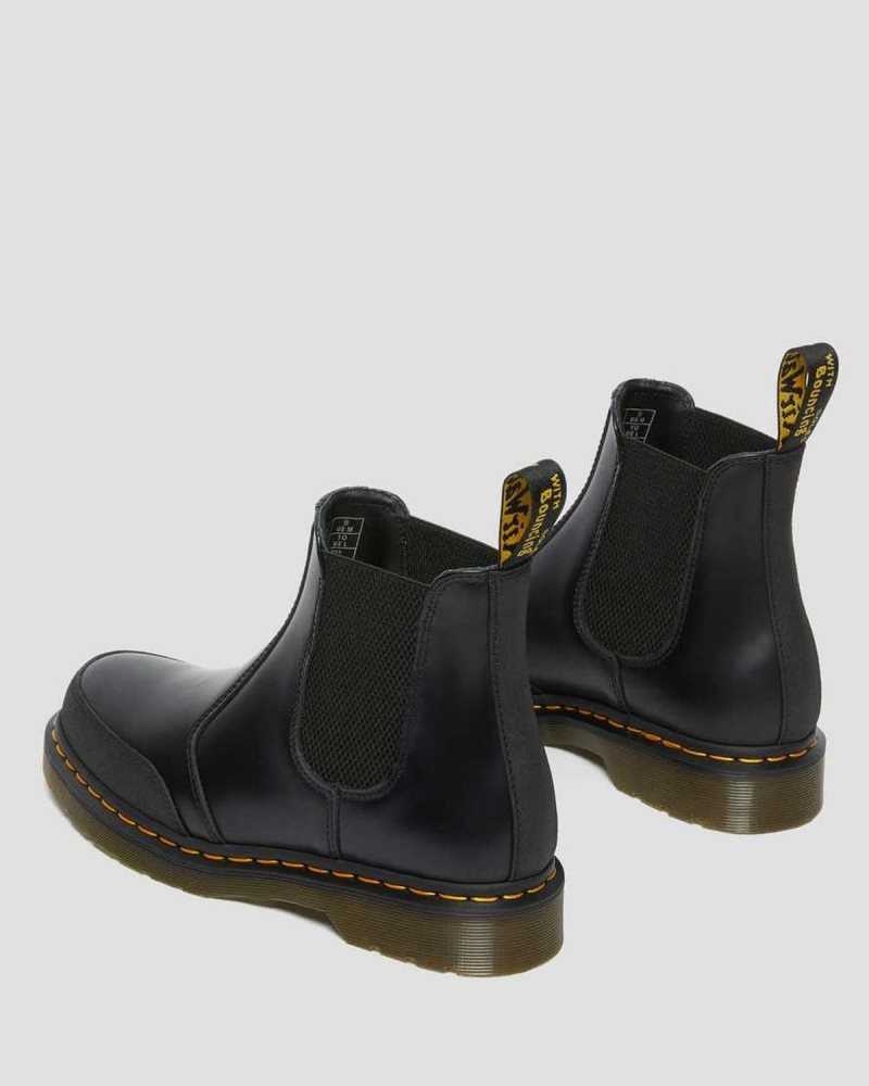 Black Dr. Martens 2976 Guard Panel Leather Chelsea Boots | ENISJ8752