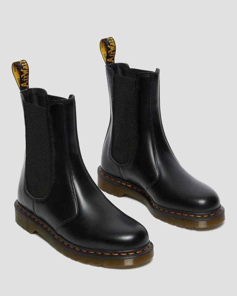 Black Dr. Martens 2976 Hi Smooth Leather Chelsea Boots | CQNPW9481