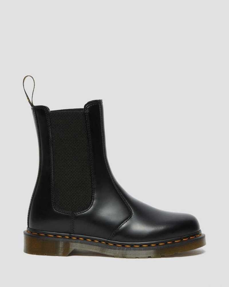 Black Dr. Martens 2976 Hi Smooth Leather Chelsea Boots | VEIMD5438