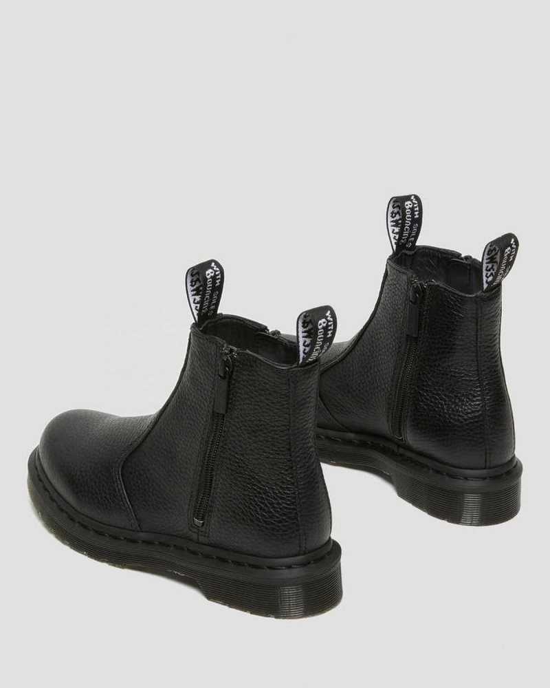 Black Dr. Martens 2976 Leather Zipper Chelsea Boots | HTLJR3074