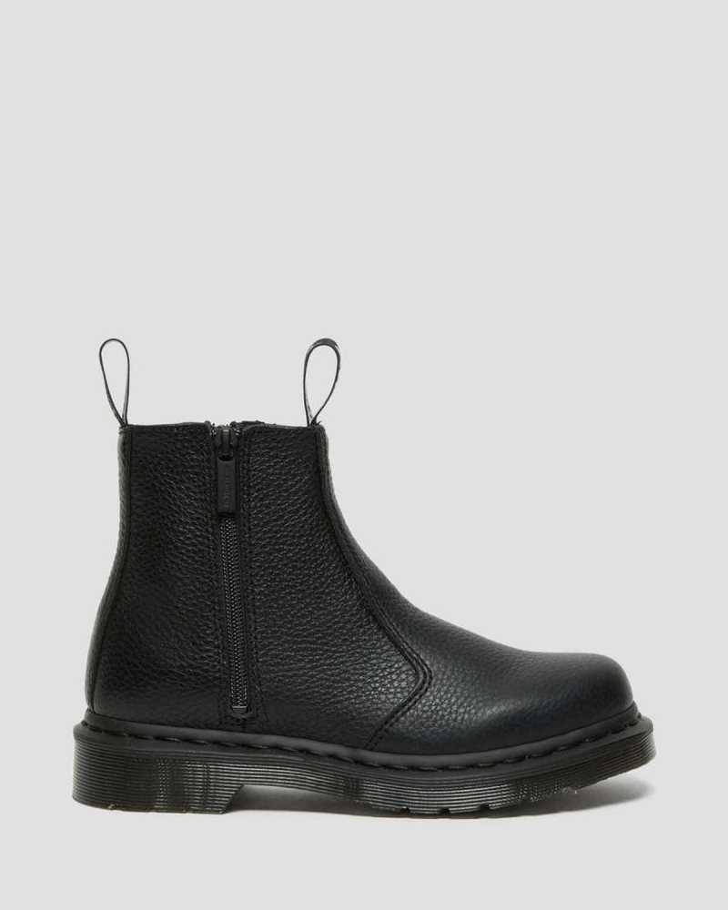 Black Dr. Martens 2976 Leather Zipper Chelsea Boots | HTLJR3074