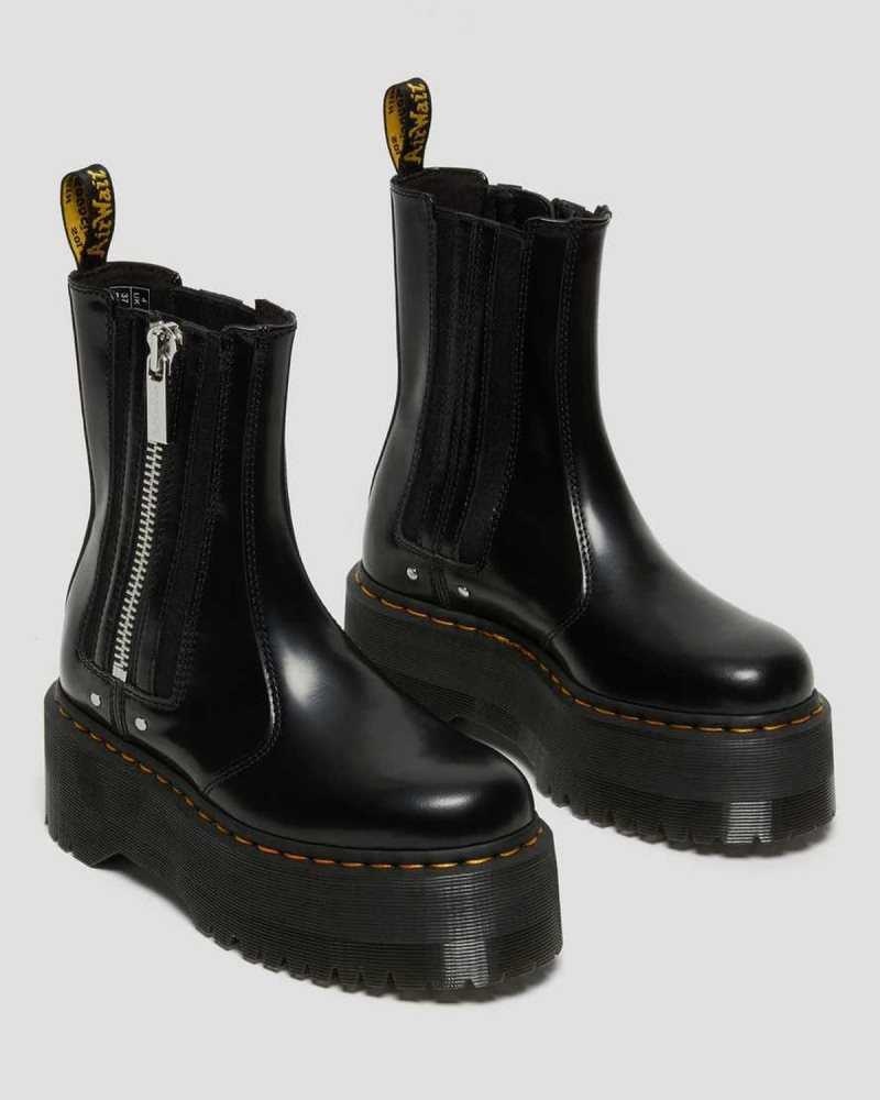 Black Dr. Martens 2976 Max Leather Platform Chelsea Boots | JKIRN3729