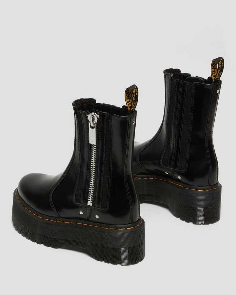 Black Dr. Martens 2976 Max Leather Platform Chelsea Boots | JKIRN3729