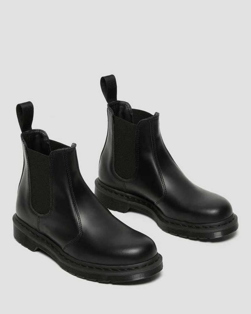 Black Dr. Martens 2976 Mono Smooth Leather Chelsea Boots | UKXZA0468