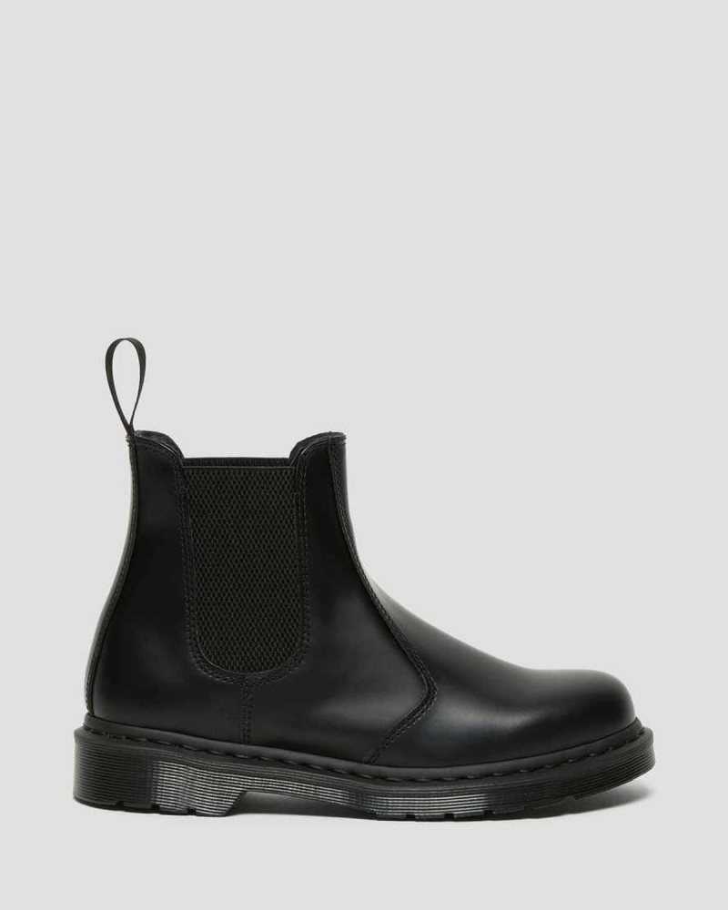 Black Dr. Martens 2976 Mono Smooth Leather Chelsea Boots | UKXZA0468