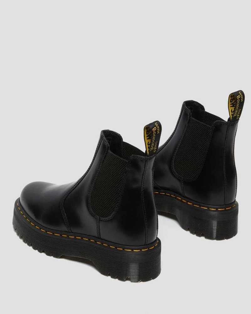 Black Dr. Martens 2976 Smooth Leather Platform Chelsea Boots | EVINH6931