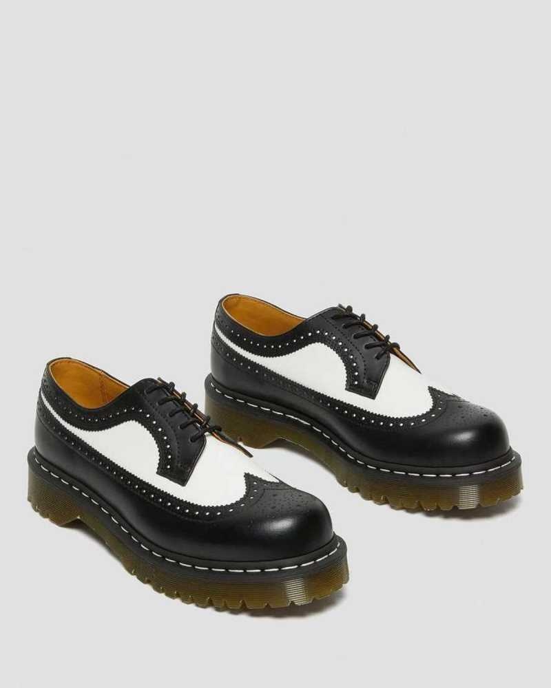 Black Dr. Martens 3989 Bex Smooth Leather Brogue Shoes | GPLUY8241