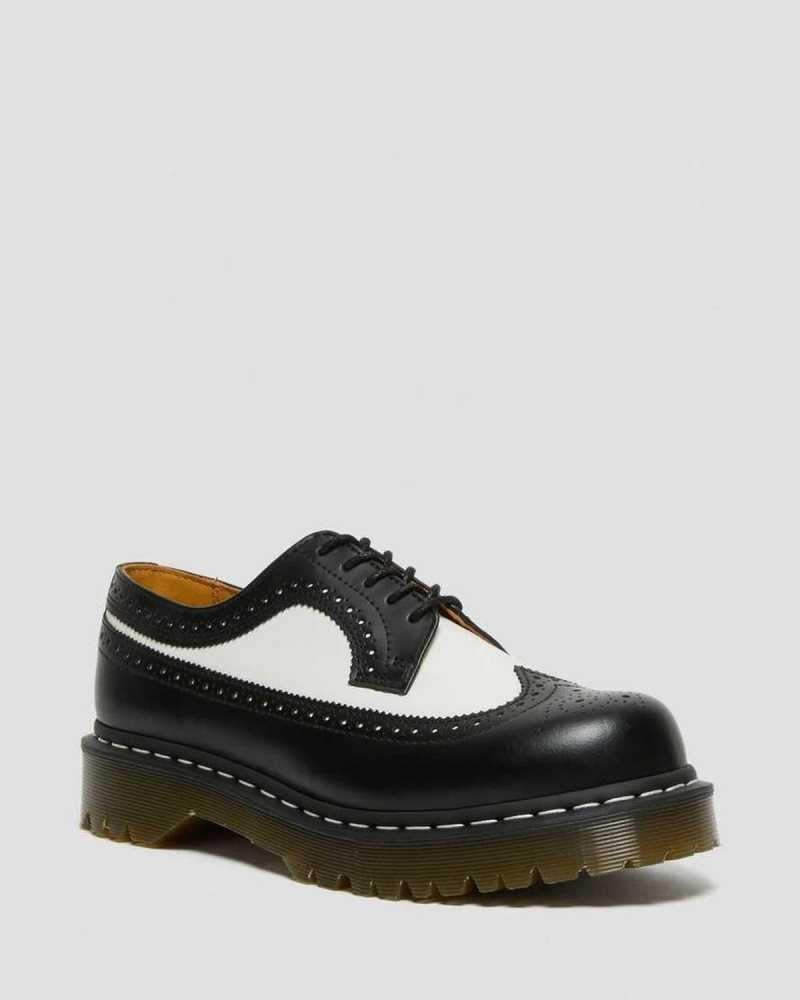 Black Dr. Martens 3989 Bex Smooth Leather Brogue Shoes | GPLUY8241