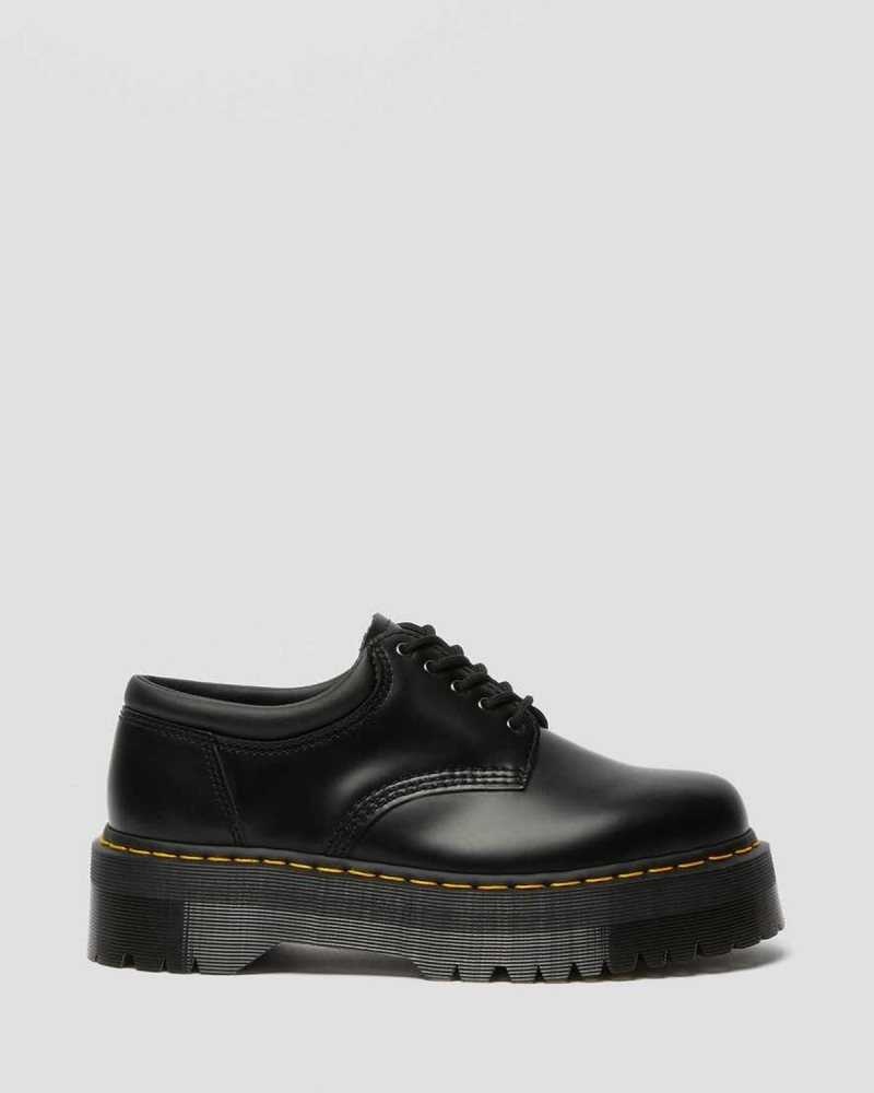 Black Dr. Martens 8053 Leather Platform Casual Shoes | GMKBI0537