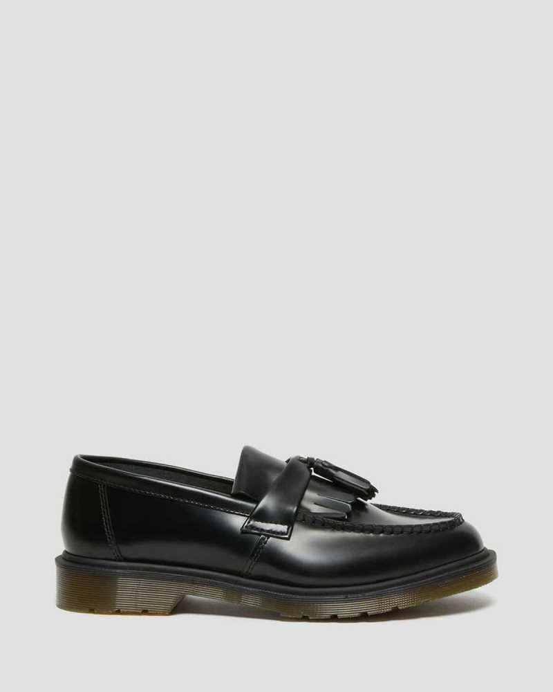 Black Dr. Martens Adrian Smooth Leather Tassle Loafers | HMLJW8439