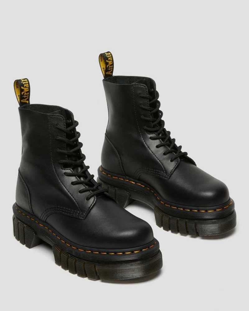 Black Dr. Martens Audrick Nappa Leather Platform Ankle Boots | GJDCX5674