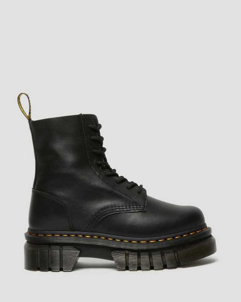 Black Dr. Martens Audrick Nappa Leather Platform Ankle Boots | GJDCX5674