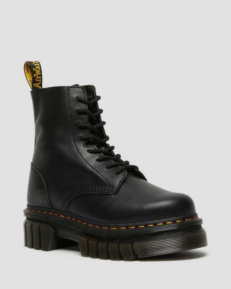 Black Dr. Martens Audrick Nappa Leather Platform Ankle Boots | GJDCX5674