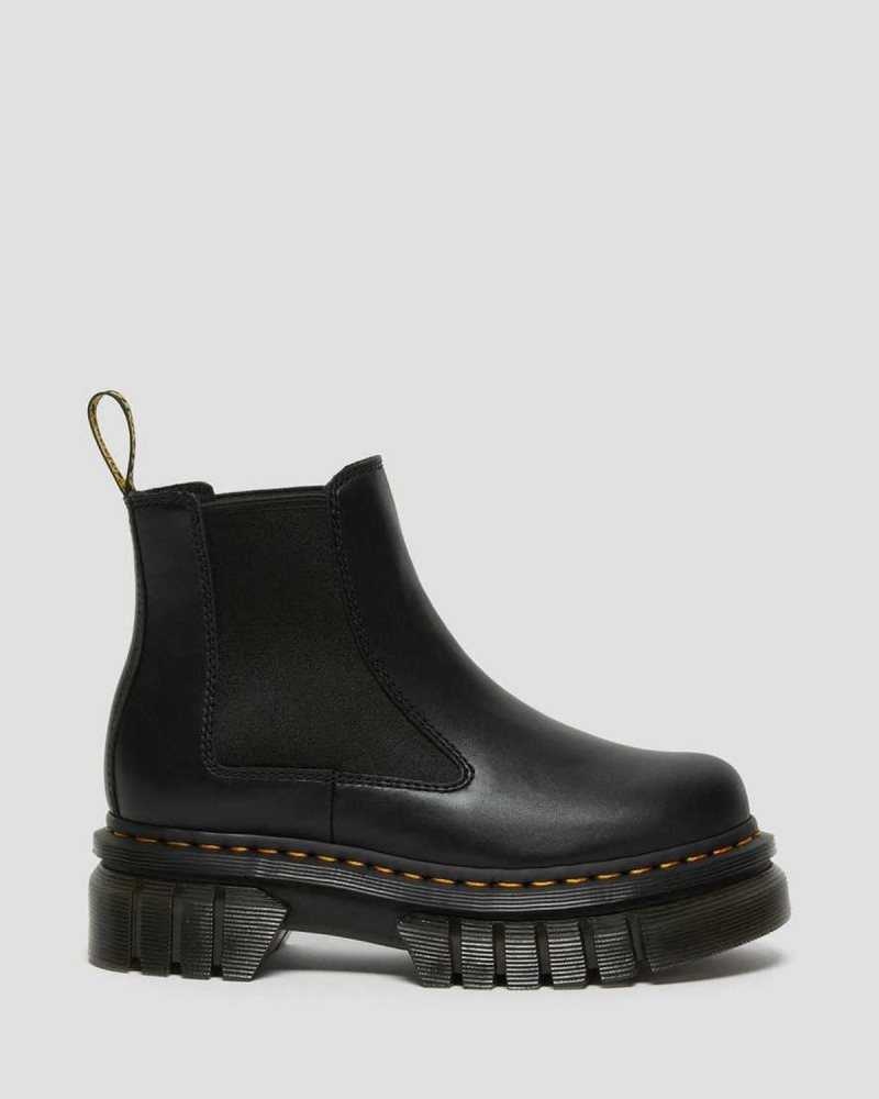 Black Dr. Martens Audrick Nappa Leather Platform Chelsea Boots | FACUM7982