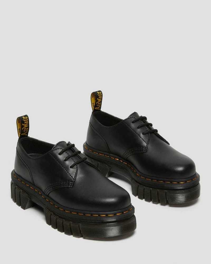 Black Dr. Martens Audrick Nappa Leather Platform Shoes | CIWLD6731